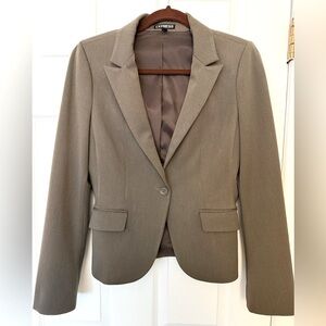 Express Khaki Fitted Blazer